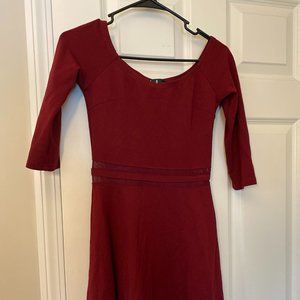 Red Lulu Dress with Mesh Waist